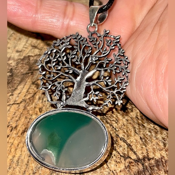 The Tree of Life Botswana Agate Pendant 2 7/8” - Picture 8 of 15